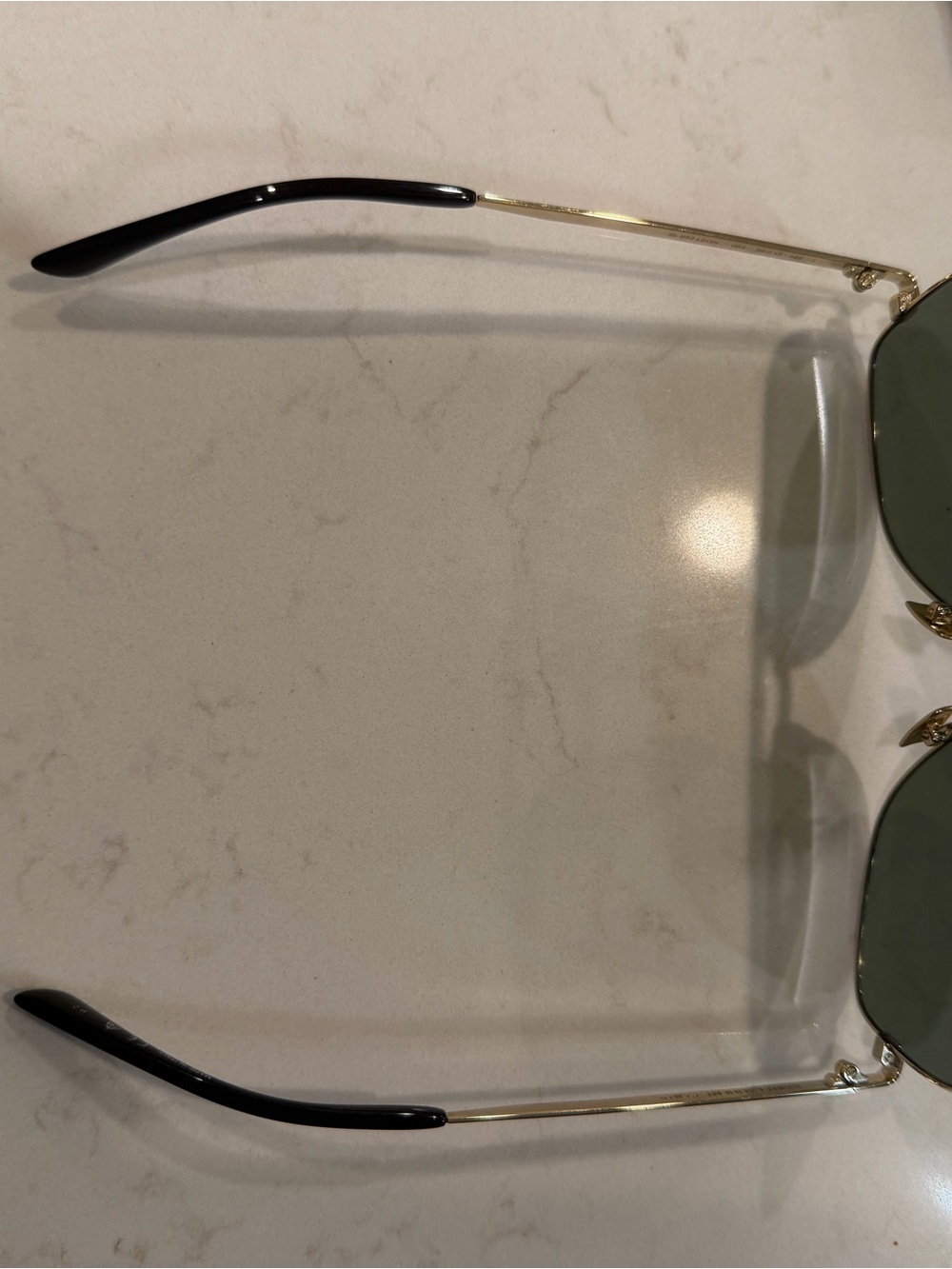Saint Laurent Aviator Sunglasses with Black Case - Gold Frame, Green Lenses - Picture 2 of 8